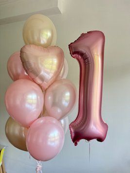 Сет цифра і латексні кульки і фольговане сердечко 32111ю44 фото